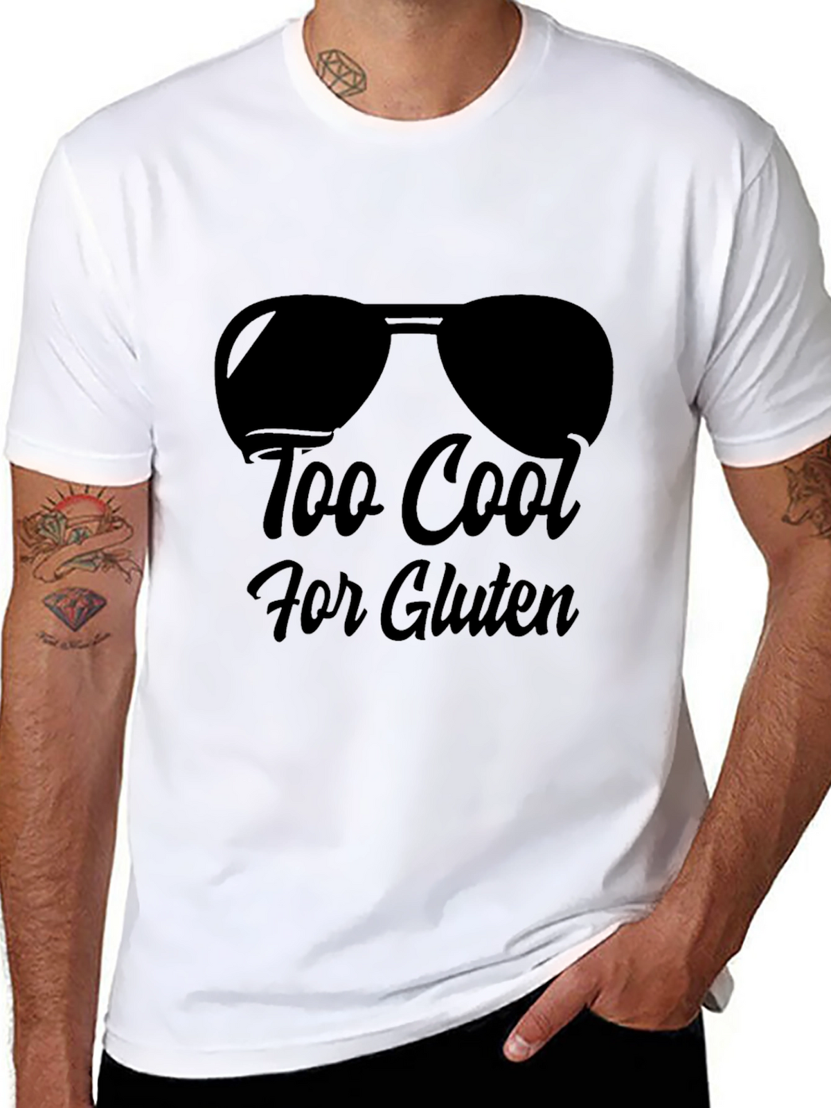 Too Cool for Gluten Black T-Shirt