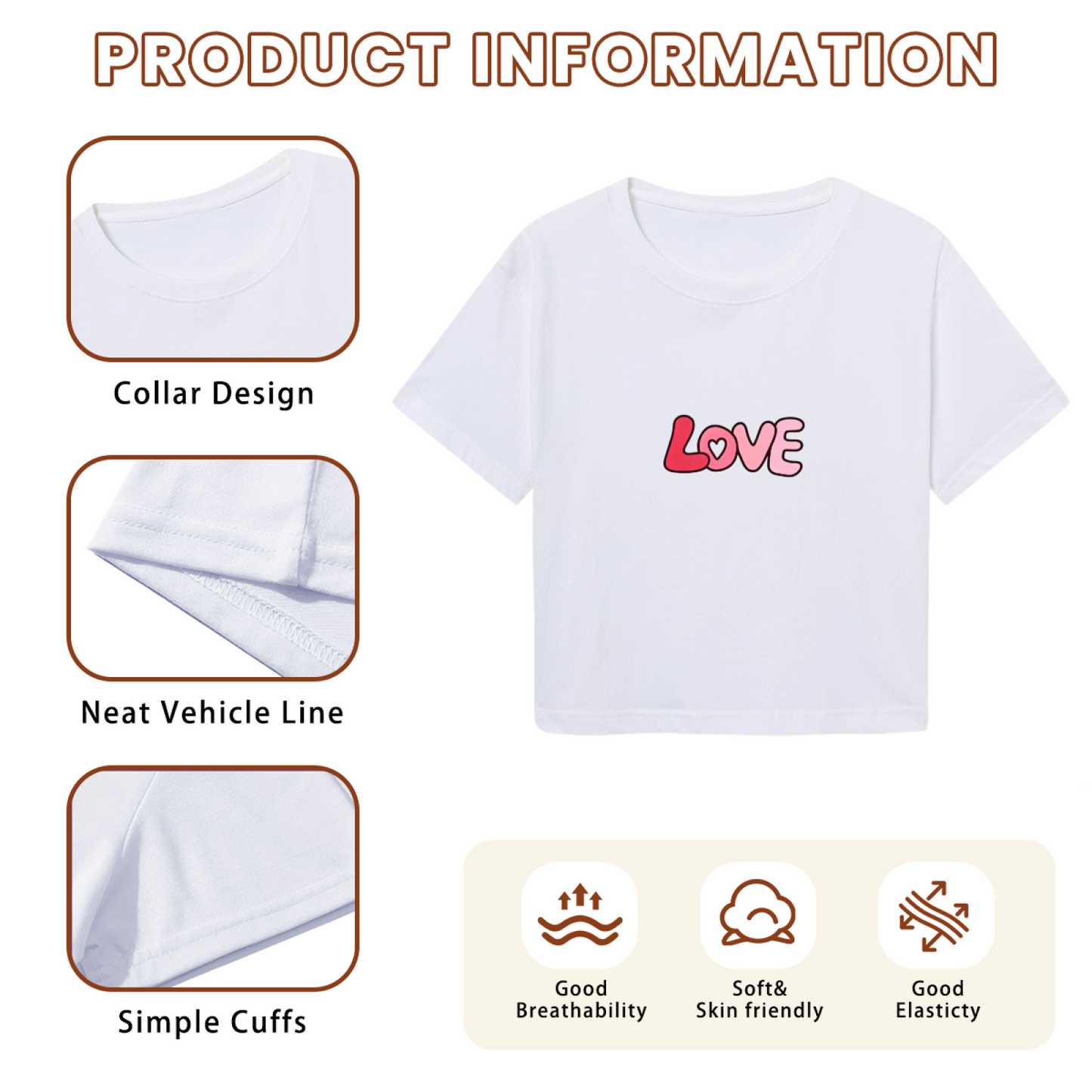 Stunning Love Letter Graphic Y2K Cropped Top For Women