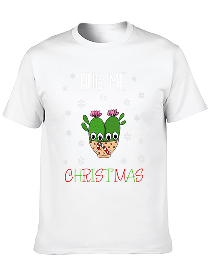 Hug Me Its Christmas T-Shirt Holiday Cactus