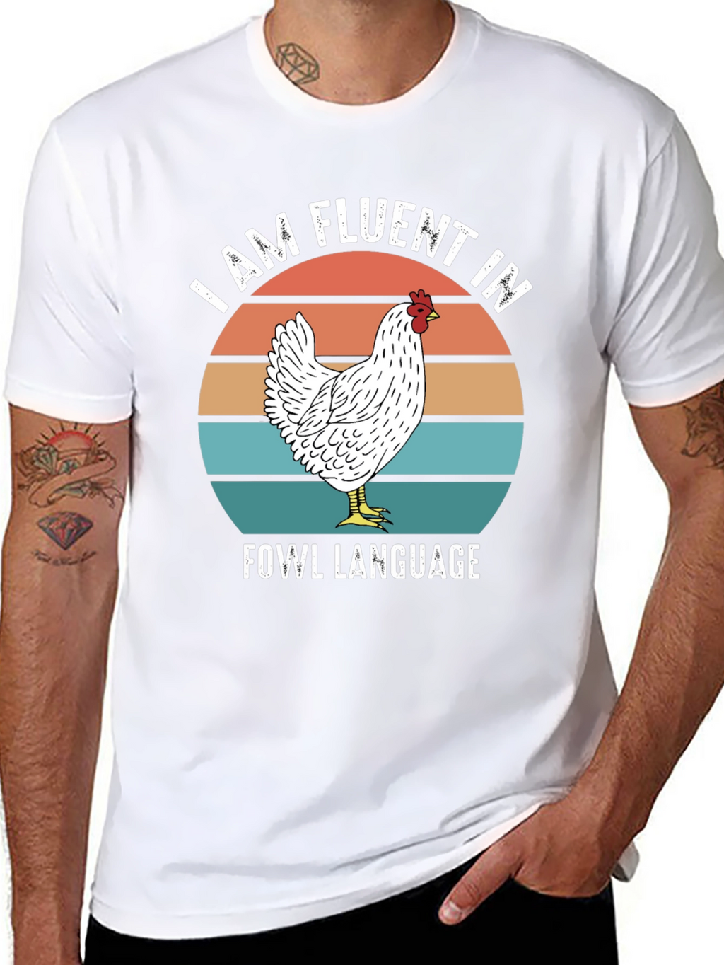 Funny Chicken T-Shirt - Fluent in Fowl Language