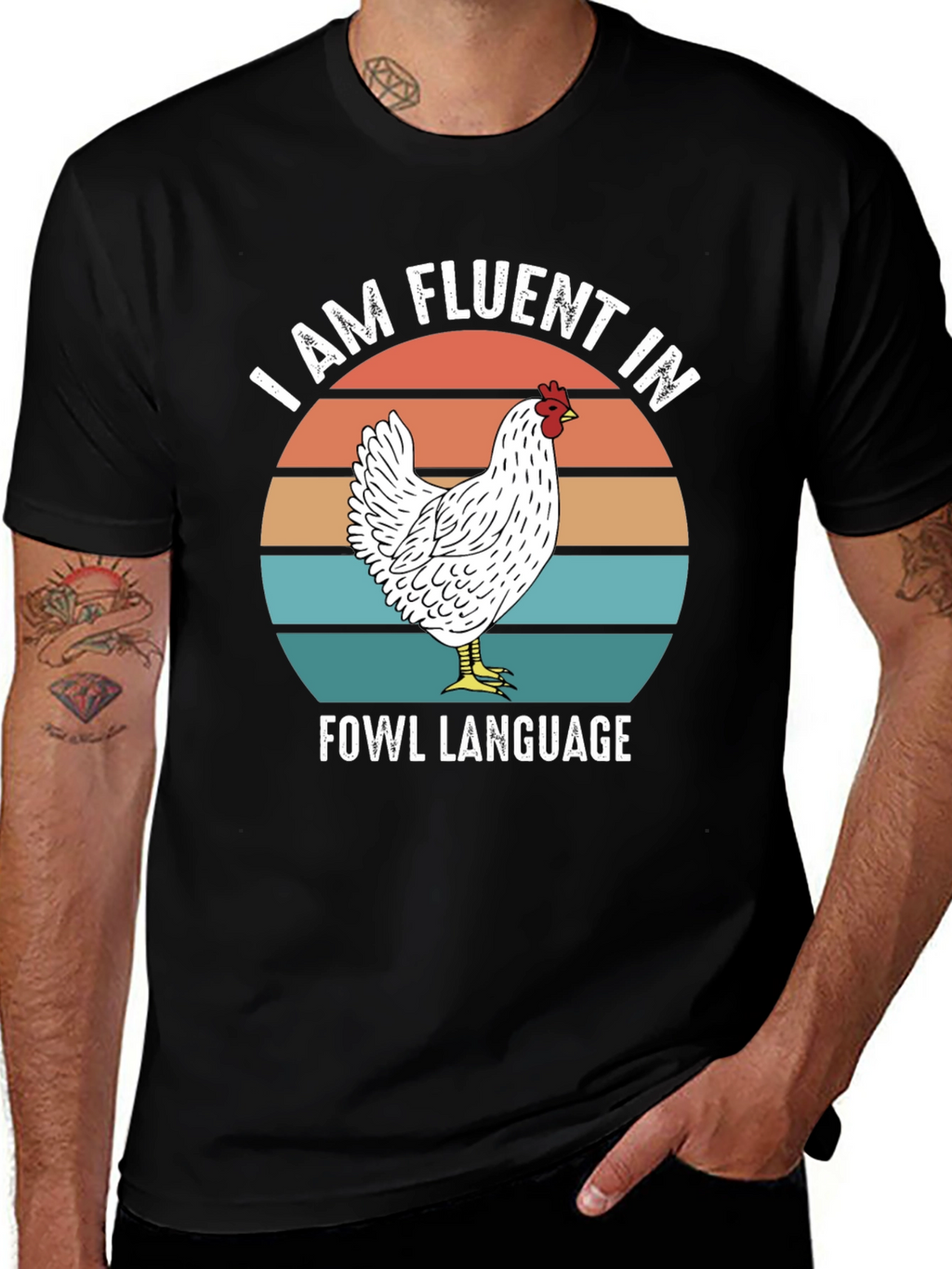 Funny Chicken T-Shirt - Fluent in Fowl Language