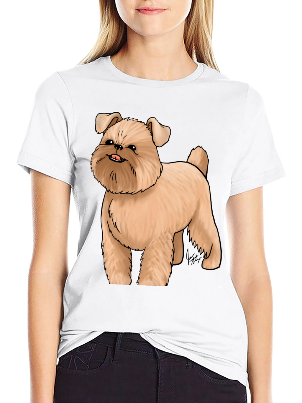 Dog Cartoon Graphic Black T-Shirt