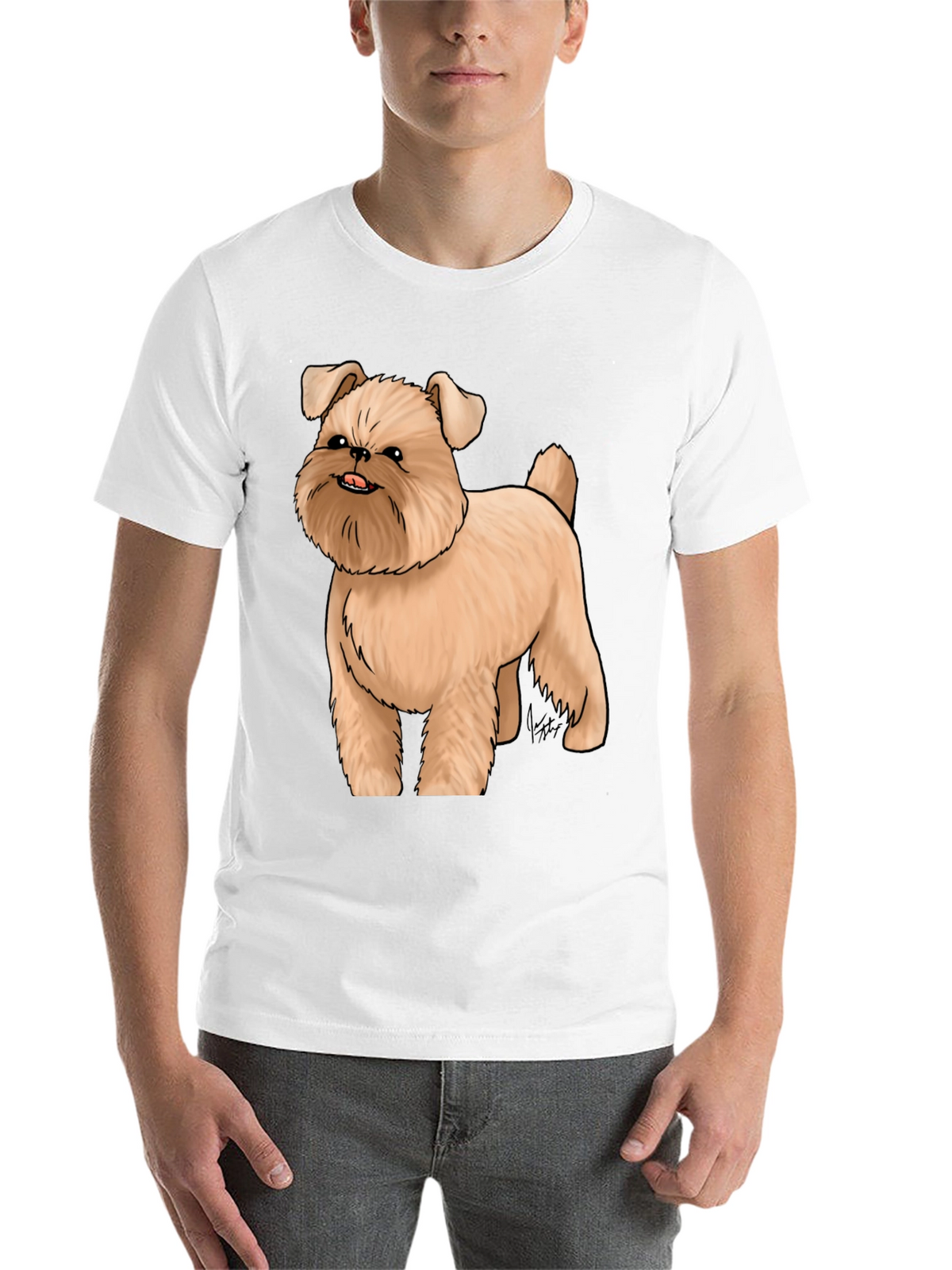 Dog Cartoon Graphic Black T-Shirt