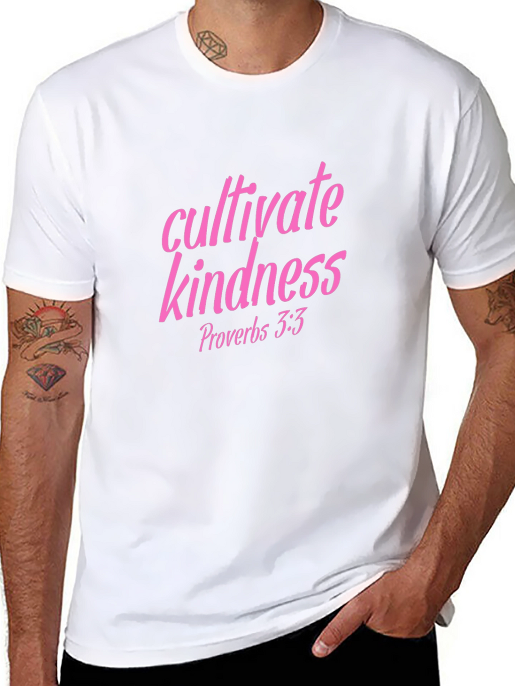 Cultivate Kindness Tee - Pink Lettering on Black