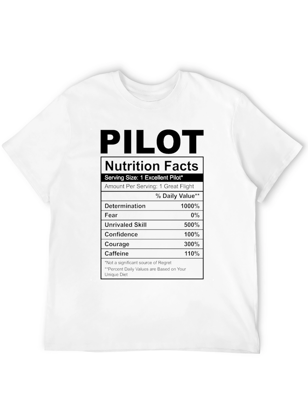 Pilot Nutrition Facts T-Shirt - Fly High!