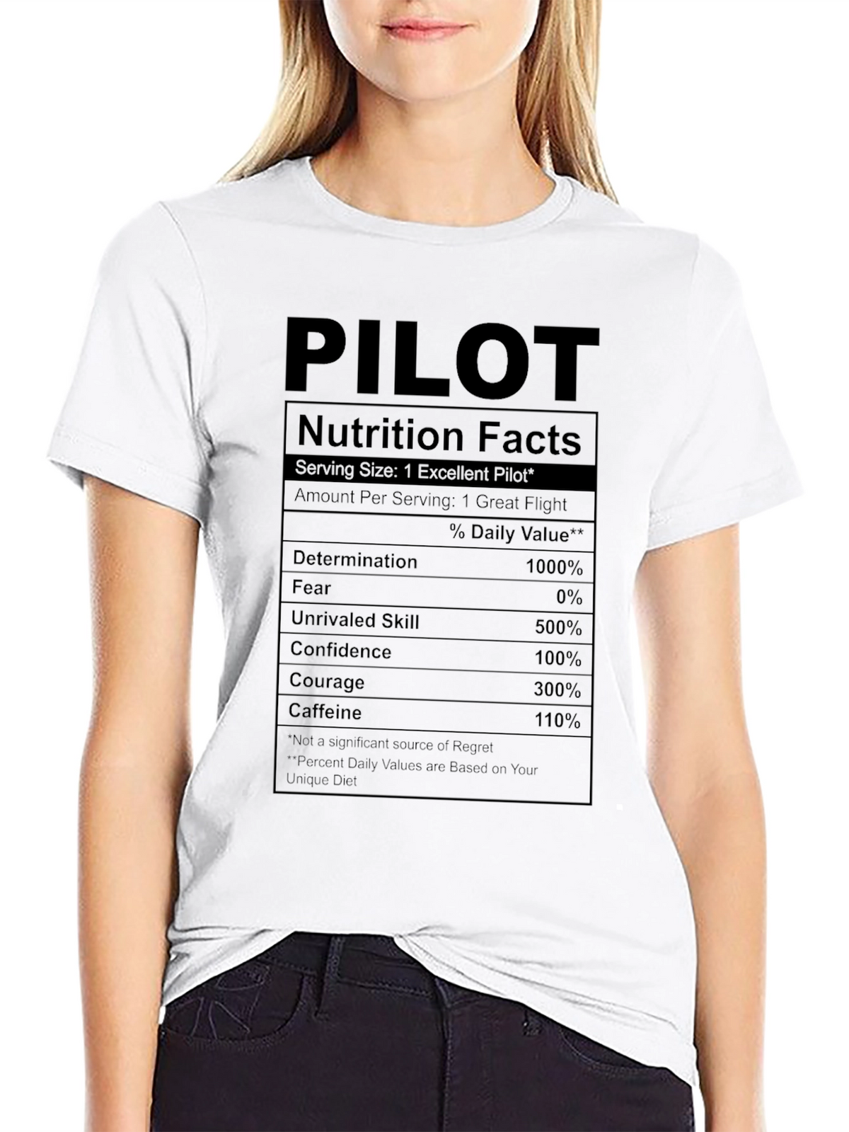 Pilot Nutrition Facts T-Shirt - Fly High!