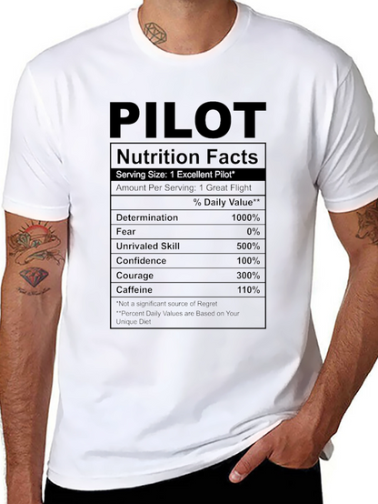 Pilot Nutrition Facts T-Shirt - Fly High!