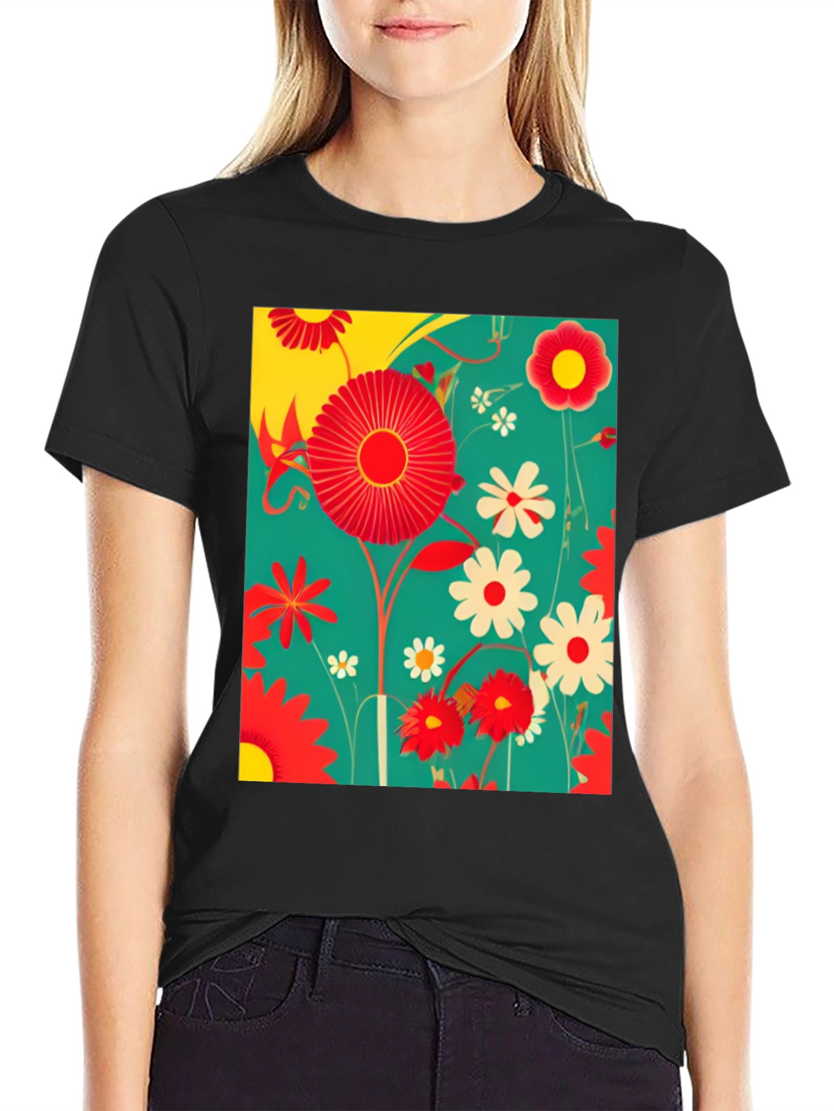 Floral Print Graphic Tee