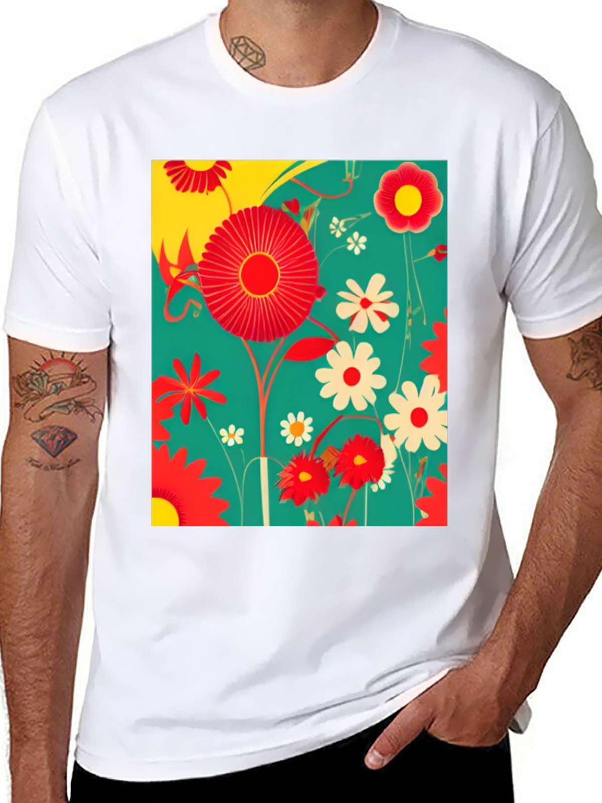 Floral Print Graphic Tee