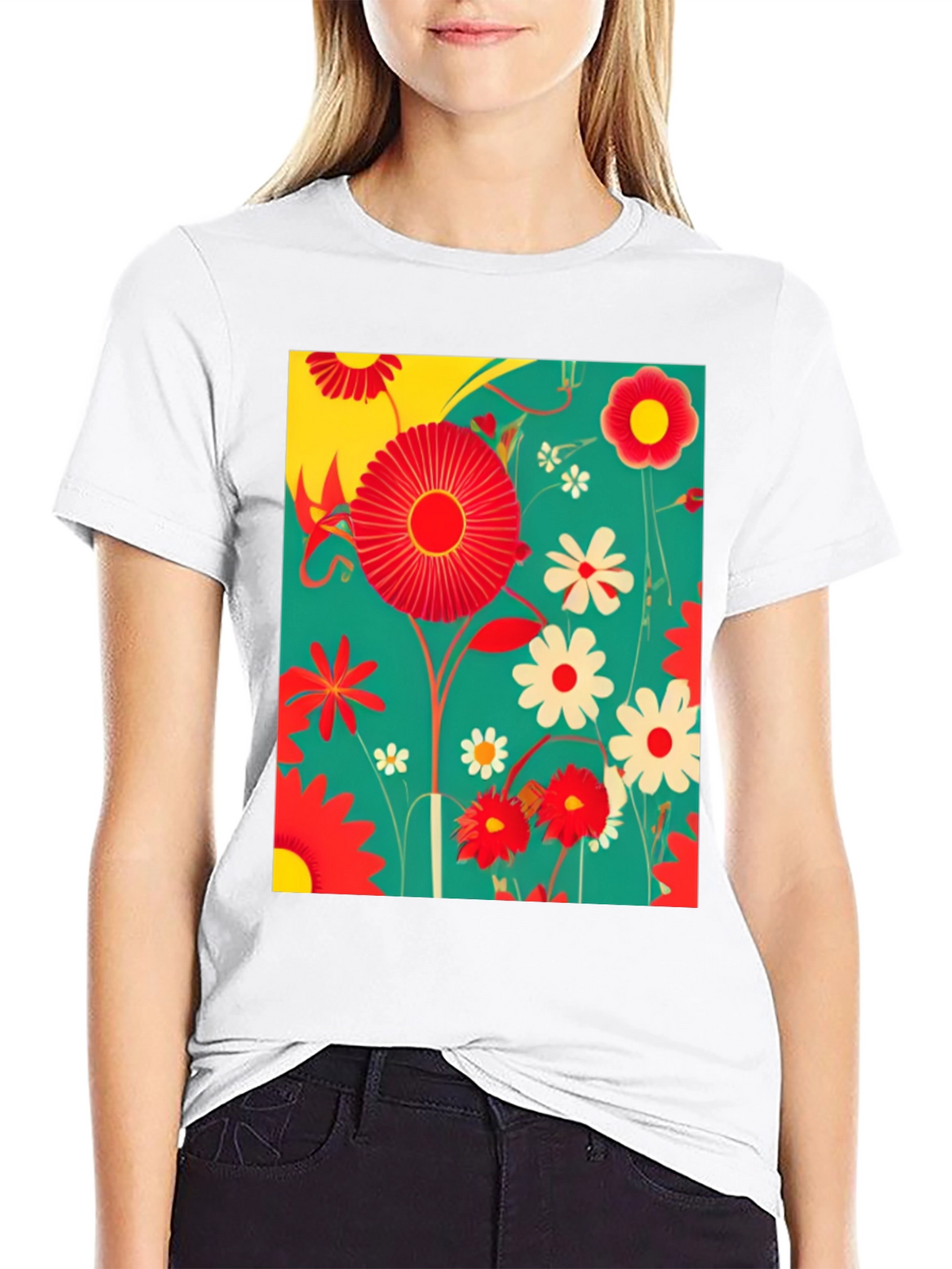 Floral Print Graphic Tee