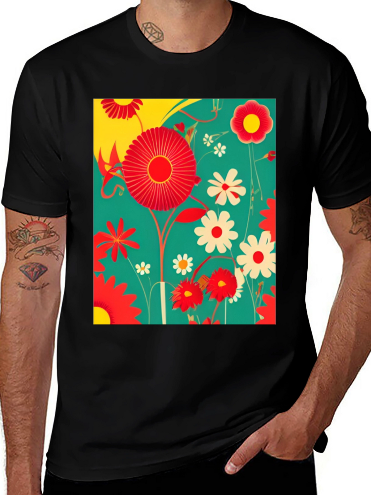 Floral Print Graphic Tee