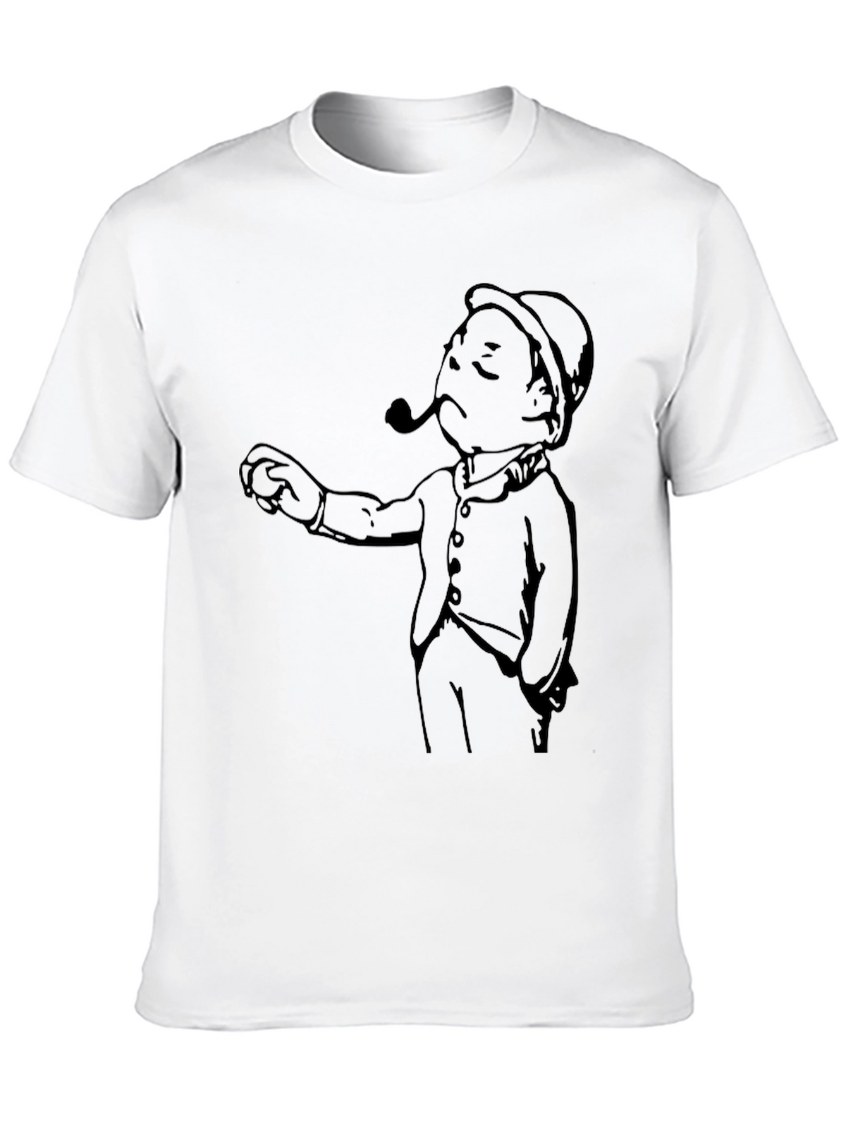 Cartoon Man Graphic Tee - Black