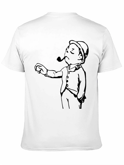 Cartoon Man Graphic Tee - Black