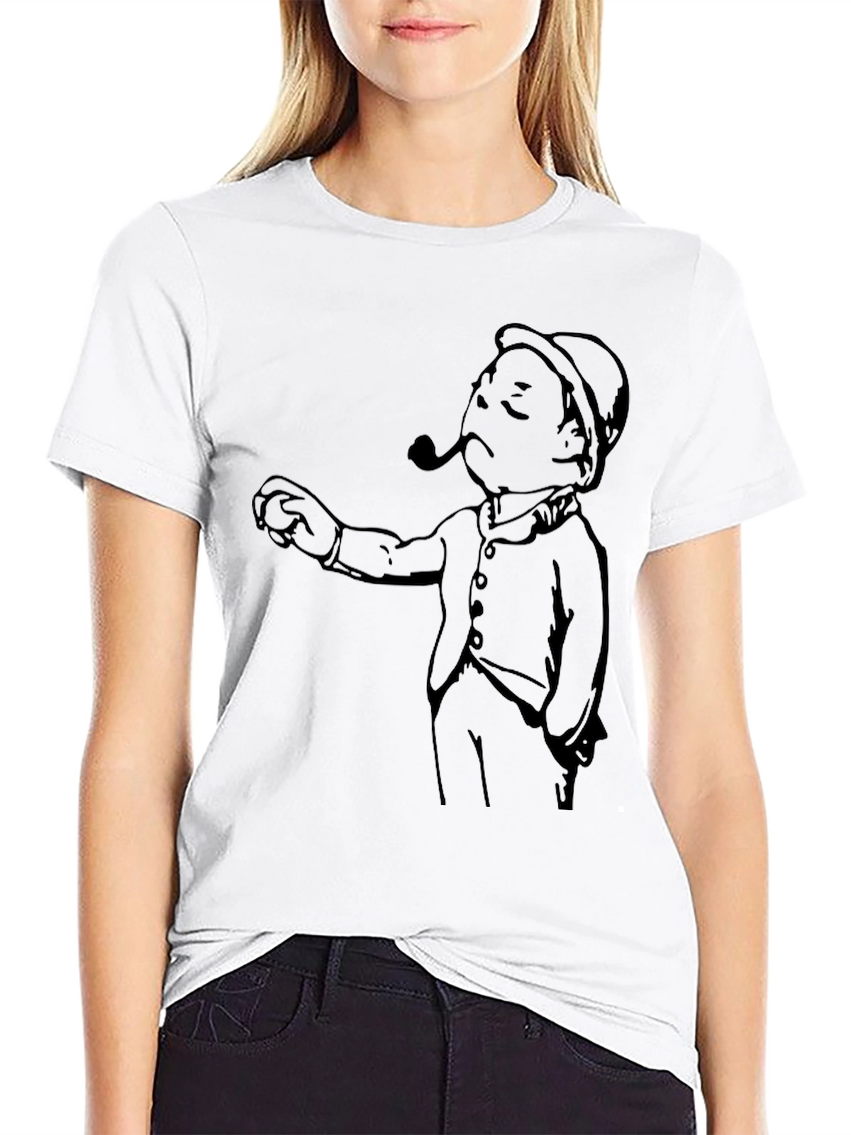 Cartoon Man Graphic Tee - Black