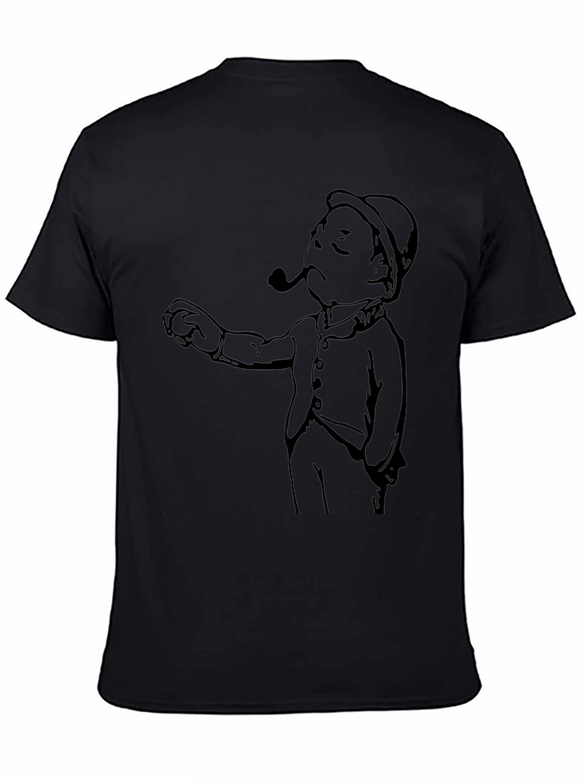Cartoon Man Graphic Tee - Black