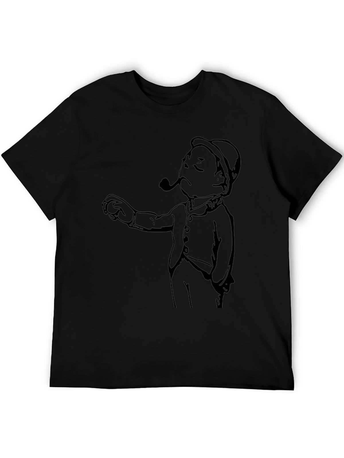 Cartoon Man Graphic Tee - Black