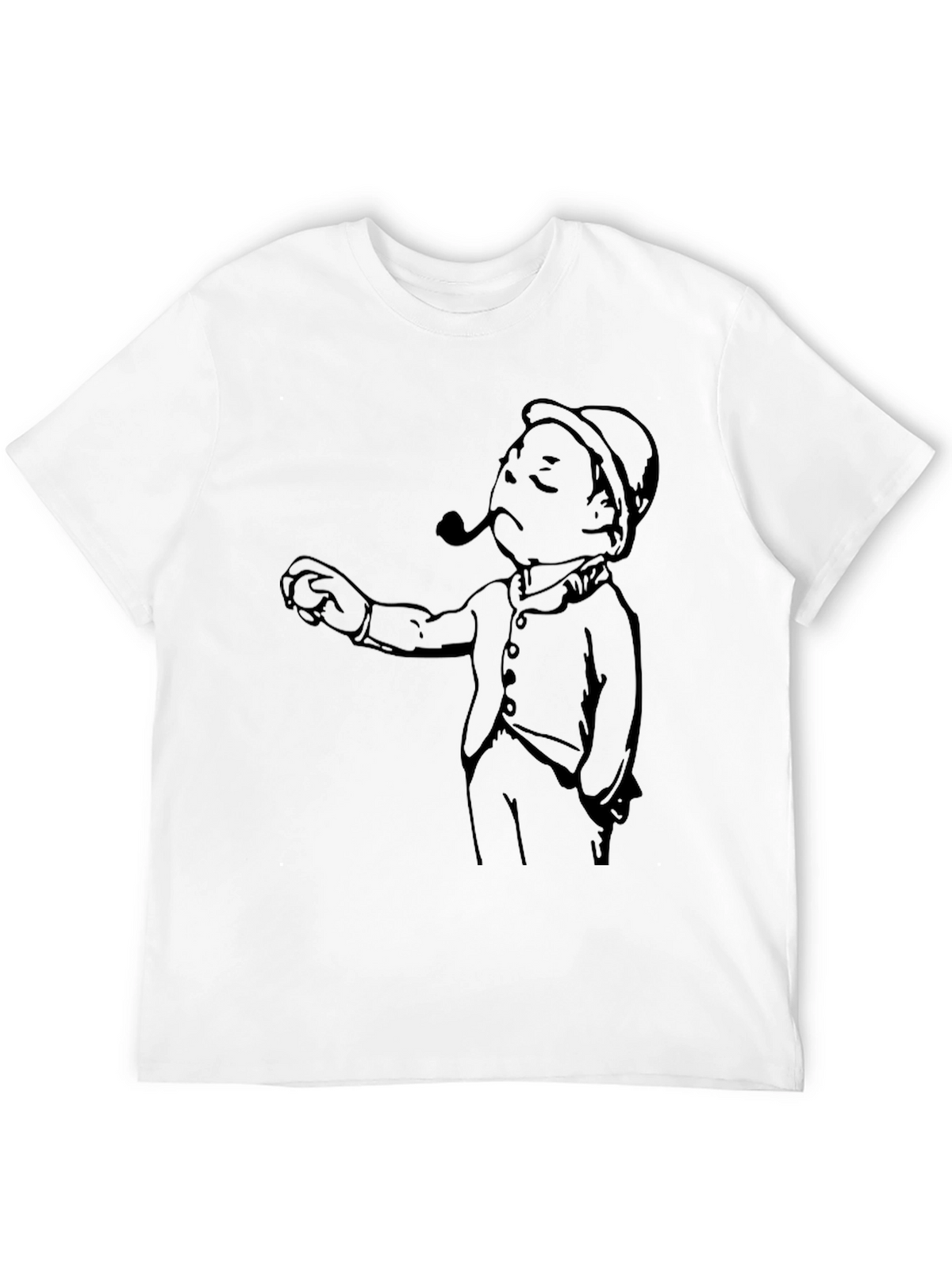 Cartoon Man Graphic Tee - Black