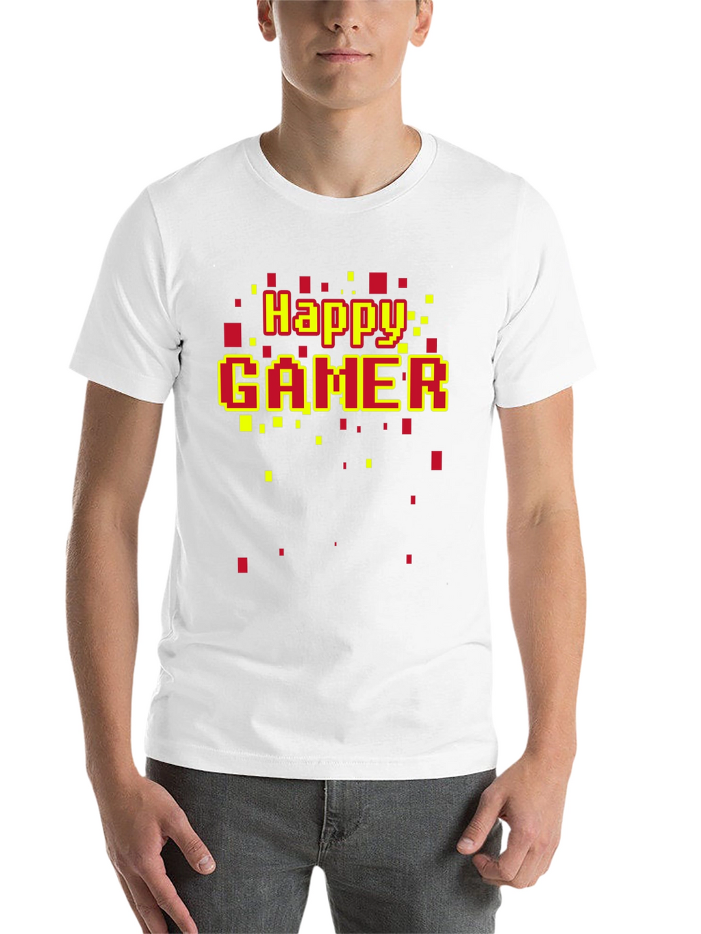 Happy Gamer T-Shirt - Retro Pixel Style