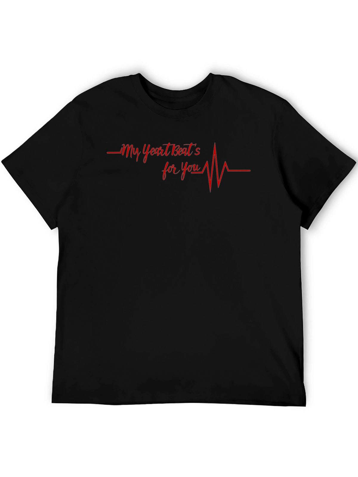 Heartbeat For You Graphic Tee - Black