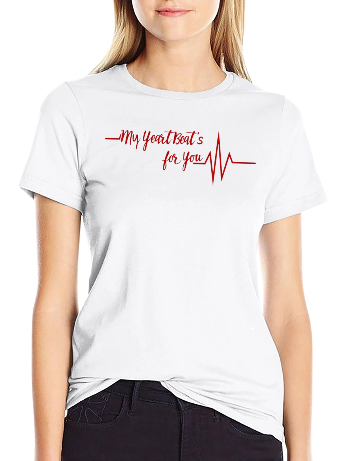 Heartbeat For You Graphic Tee - Black