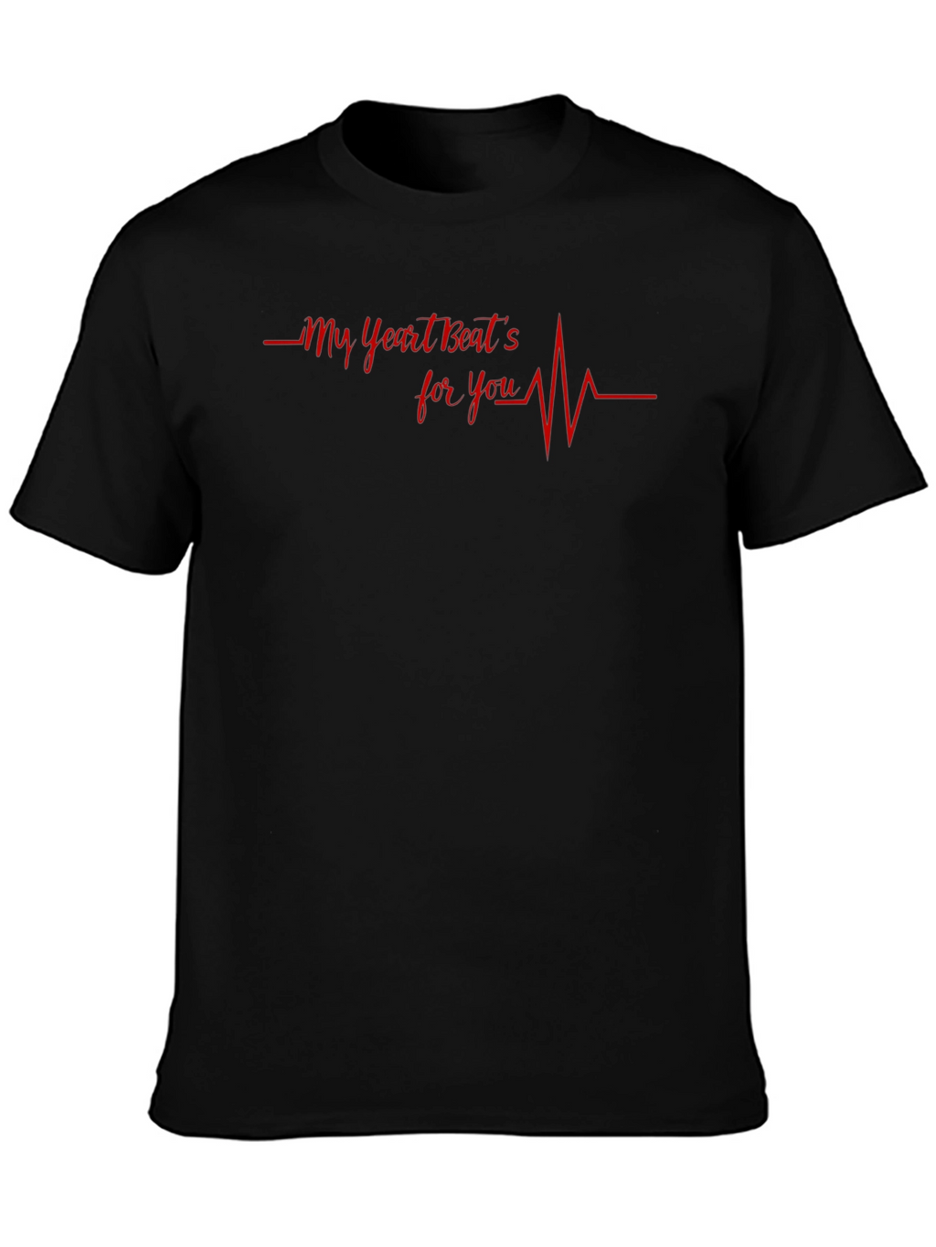 Heartbeat For You Graphic Tee - Black