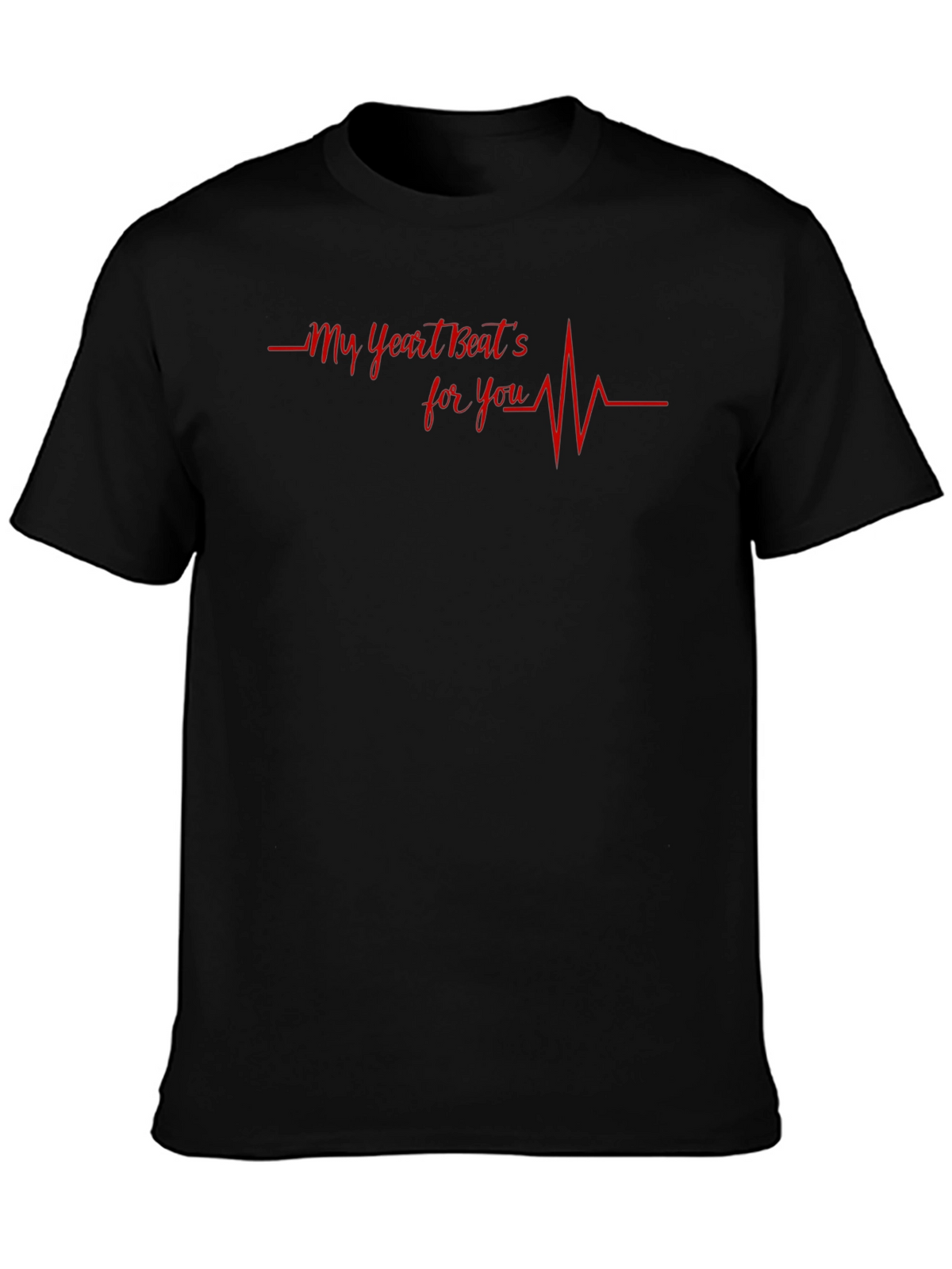 Heartbeat For You Graphic Tee - Black