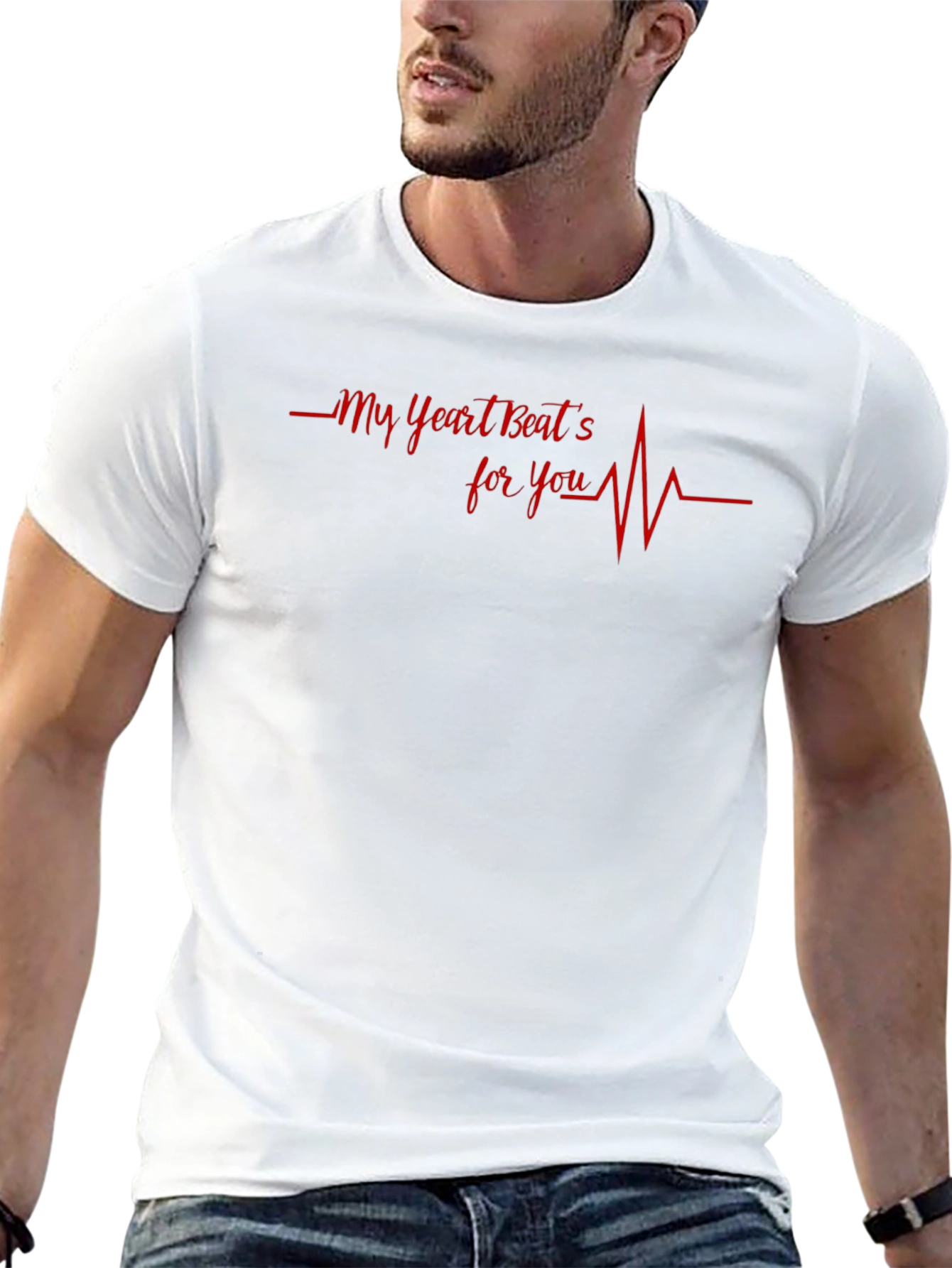 Heartbeat For You Graphic Tee - Black
