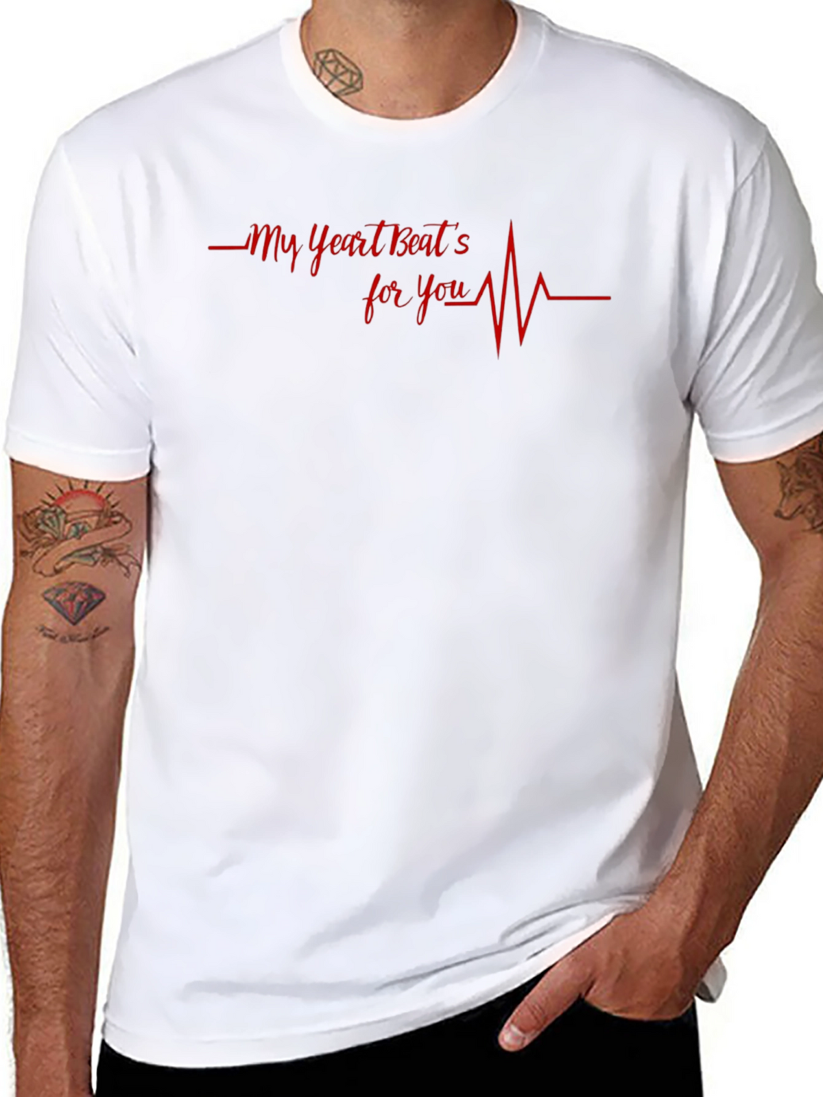 Heartbeat For You Graphic Tee - Black