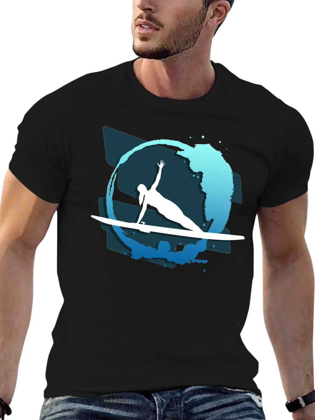 Surfer Silhouette Tee - Coastal Vibe