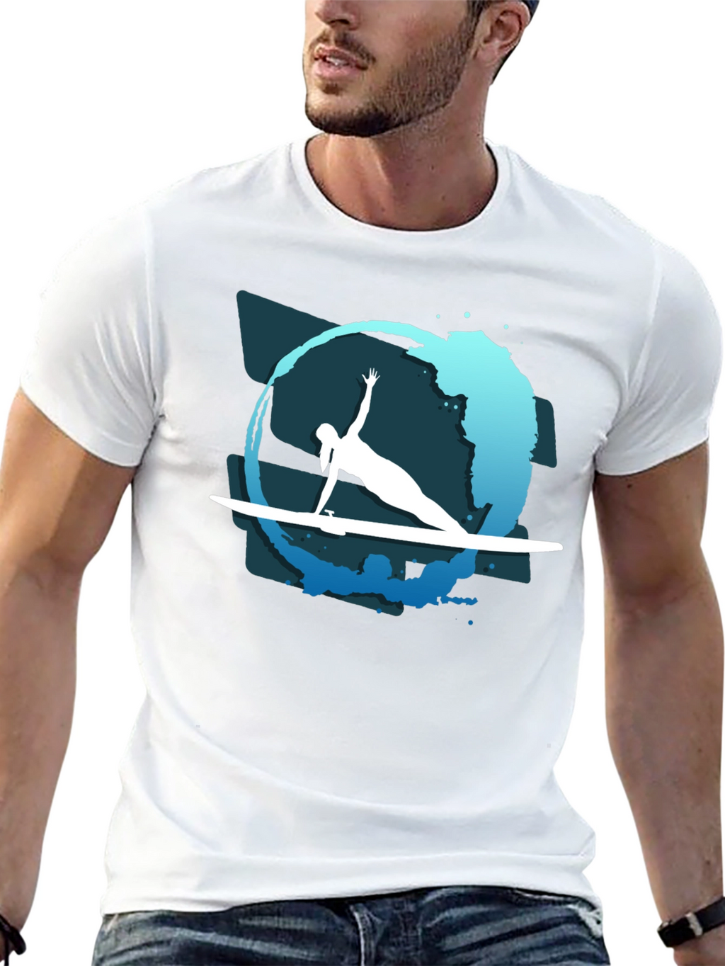 Surfer Silhouette Tee - Coastal Vibe