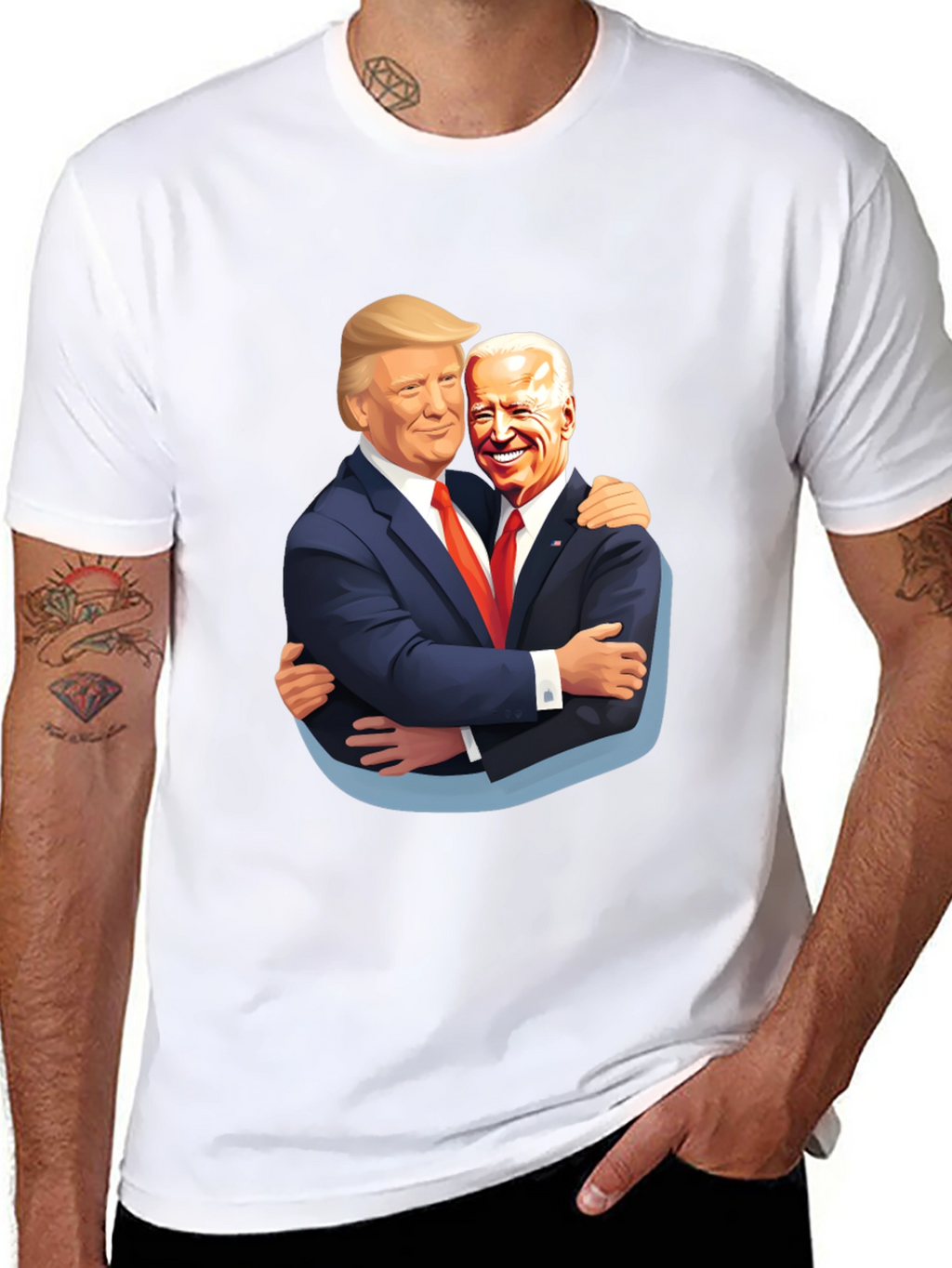 Trump Biden Hug T-Shirt - Political Humor Tee