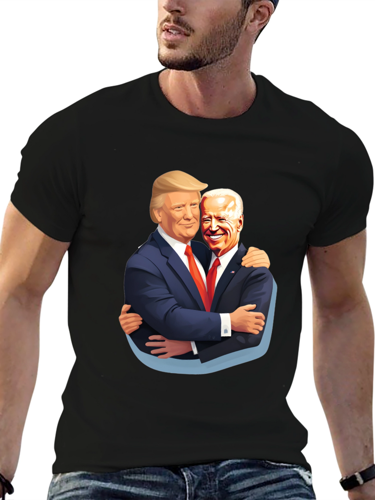 Trump Biden Hug T-Shirt - Political Humor Tee