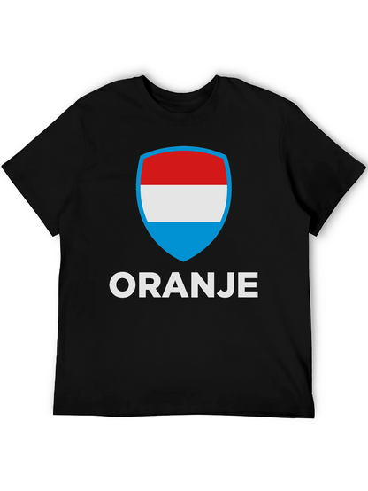 Oranje T-Shirt with Luxembourg Flag Shield Graphic