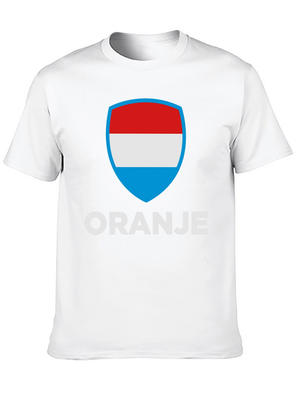 Oranje T-Shirt with Luxembourg Flag Shield Graphic
