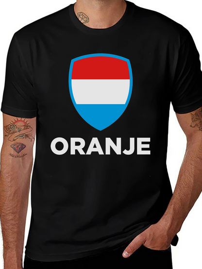 Oranje T-Shirt with Luxembourg Flag Shield Graphic