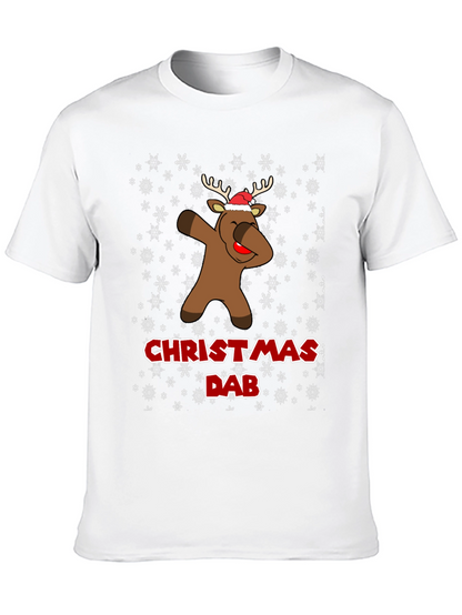 Christmas Dab Reindeer Mens Black T-Shirt
