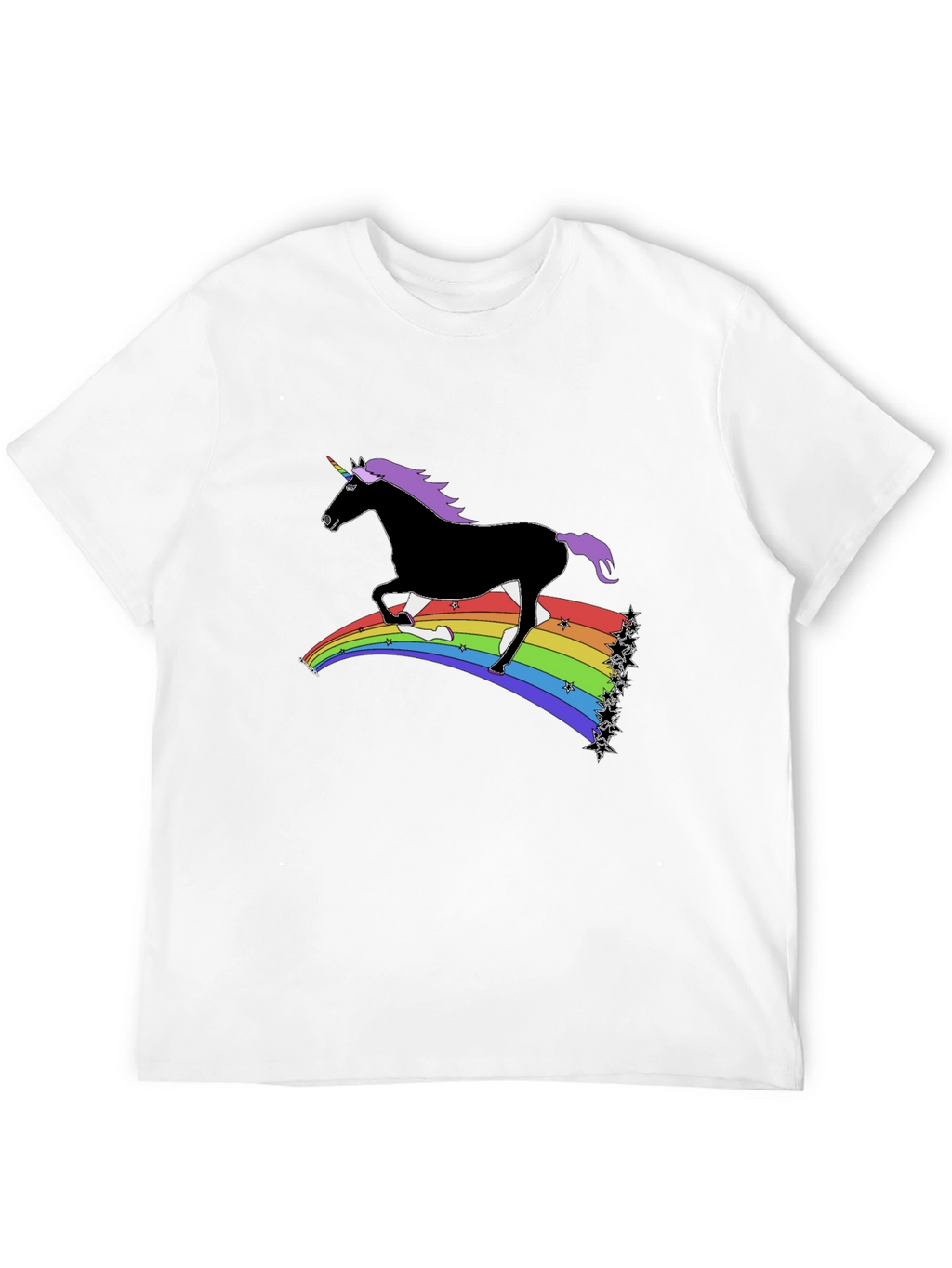 Rainbow Unicorn T-Shirt - Black