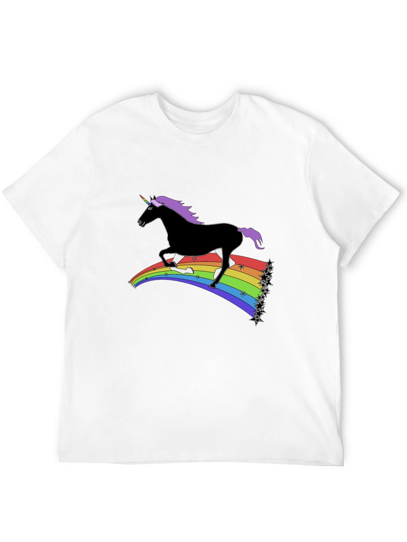 Rainbow Unicorn T-Shirt - Black