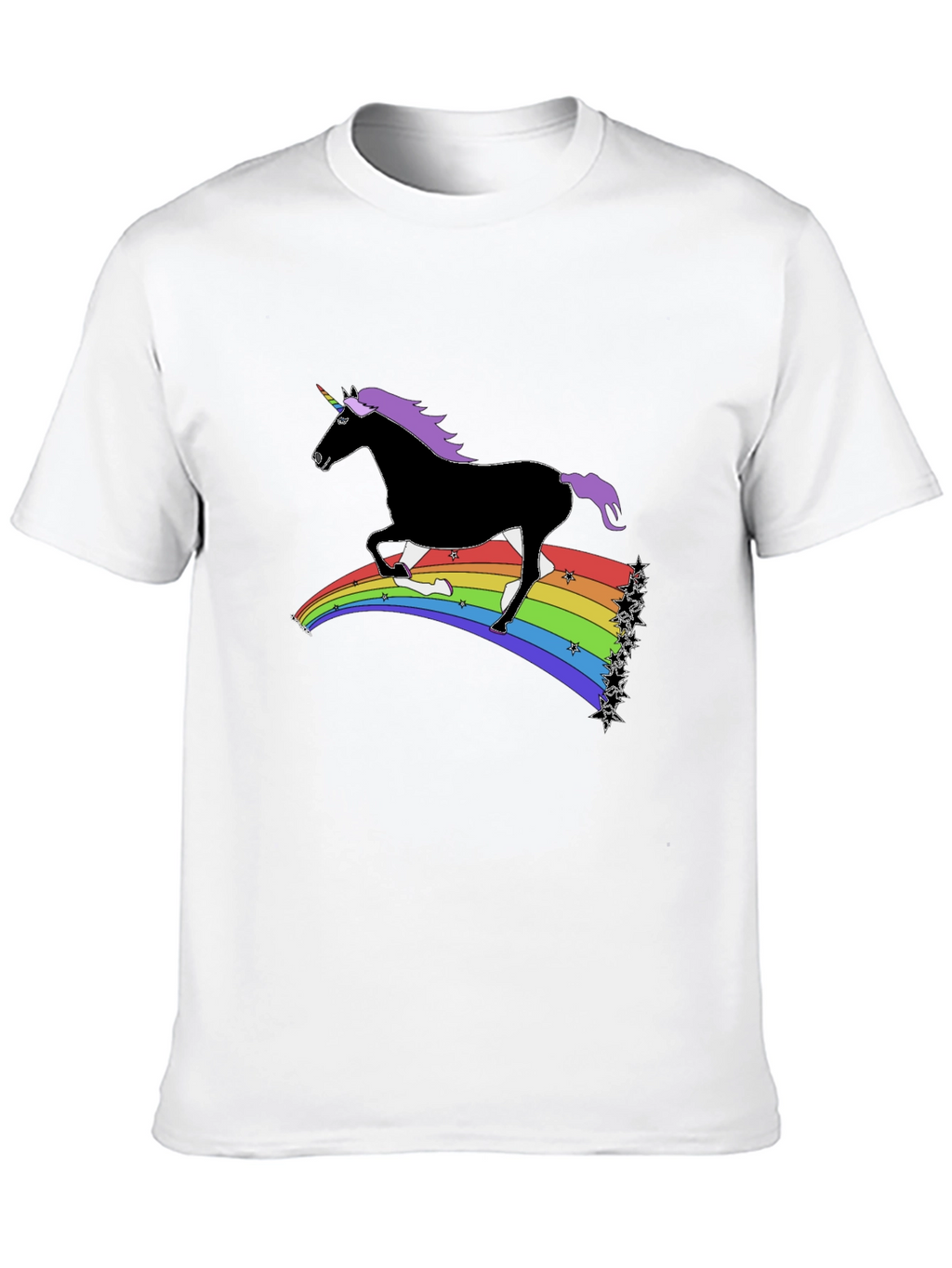 Rainbow Unicorn T-Shirt - Black