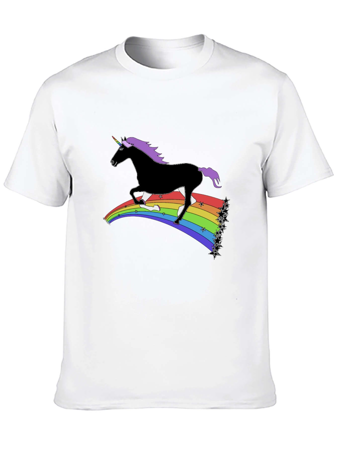 Rainbow Unicorn T-Shirt - Black