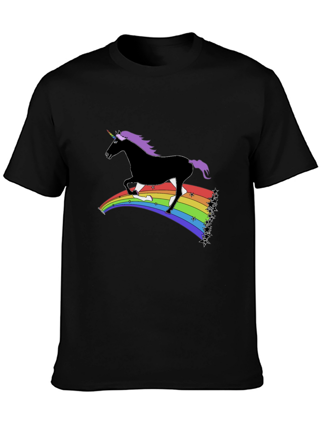 Rainbow Unicorn T-Shirt - Black