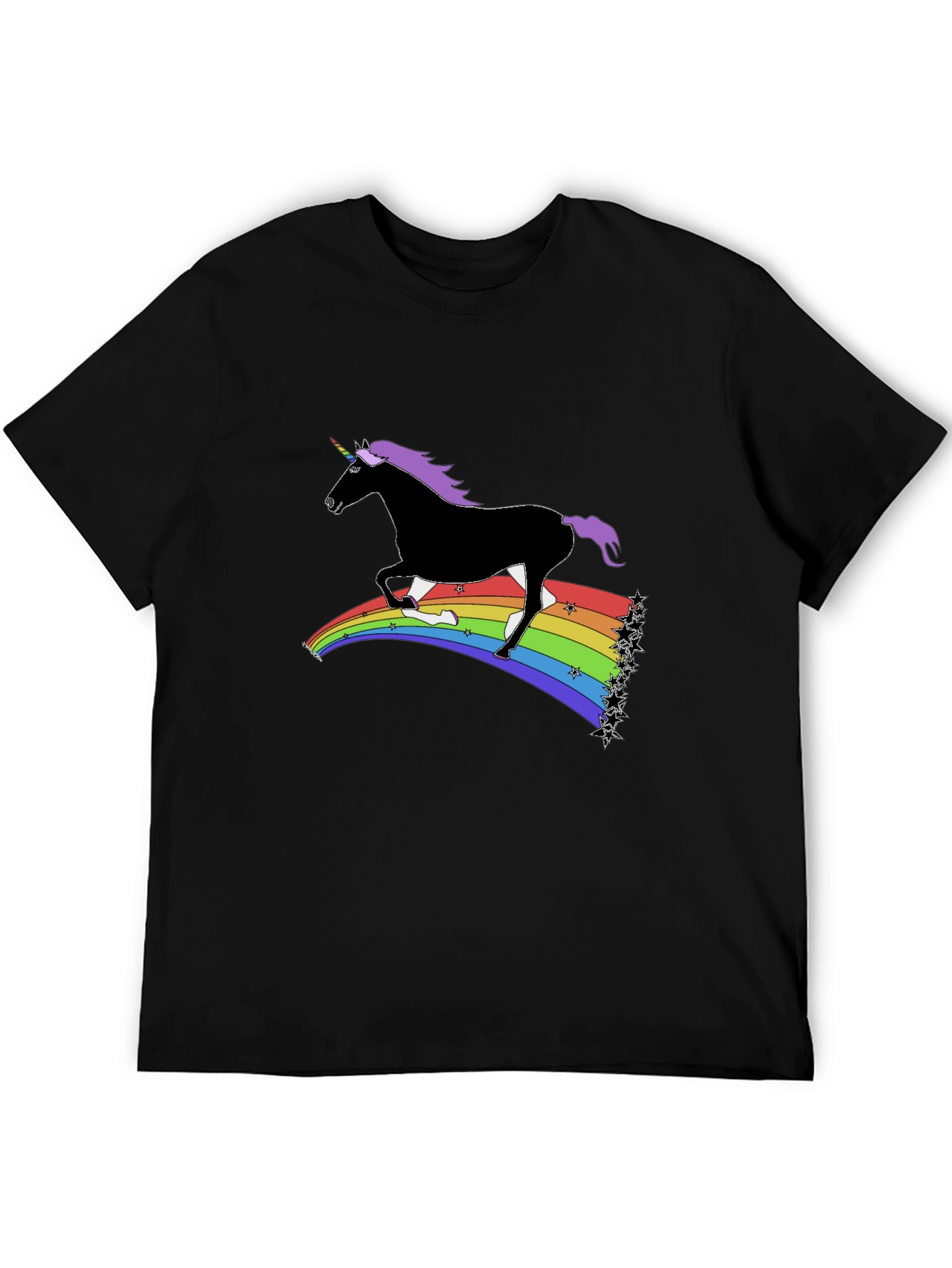 Rainbow Unicorn T-Shirt - Black