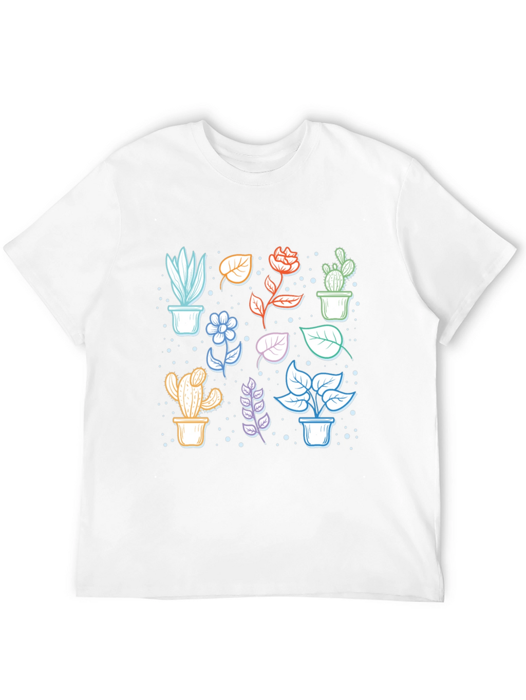 Botanical Plant Print Black T-Shirt