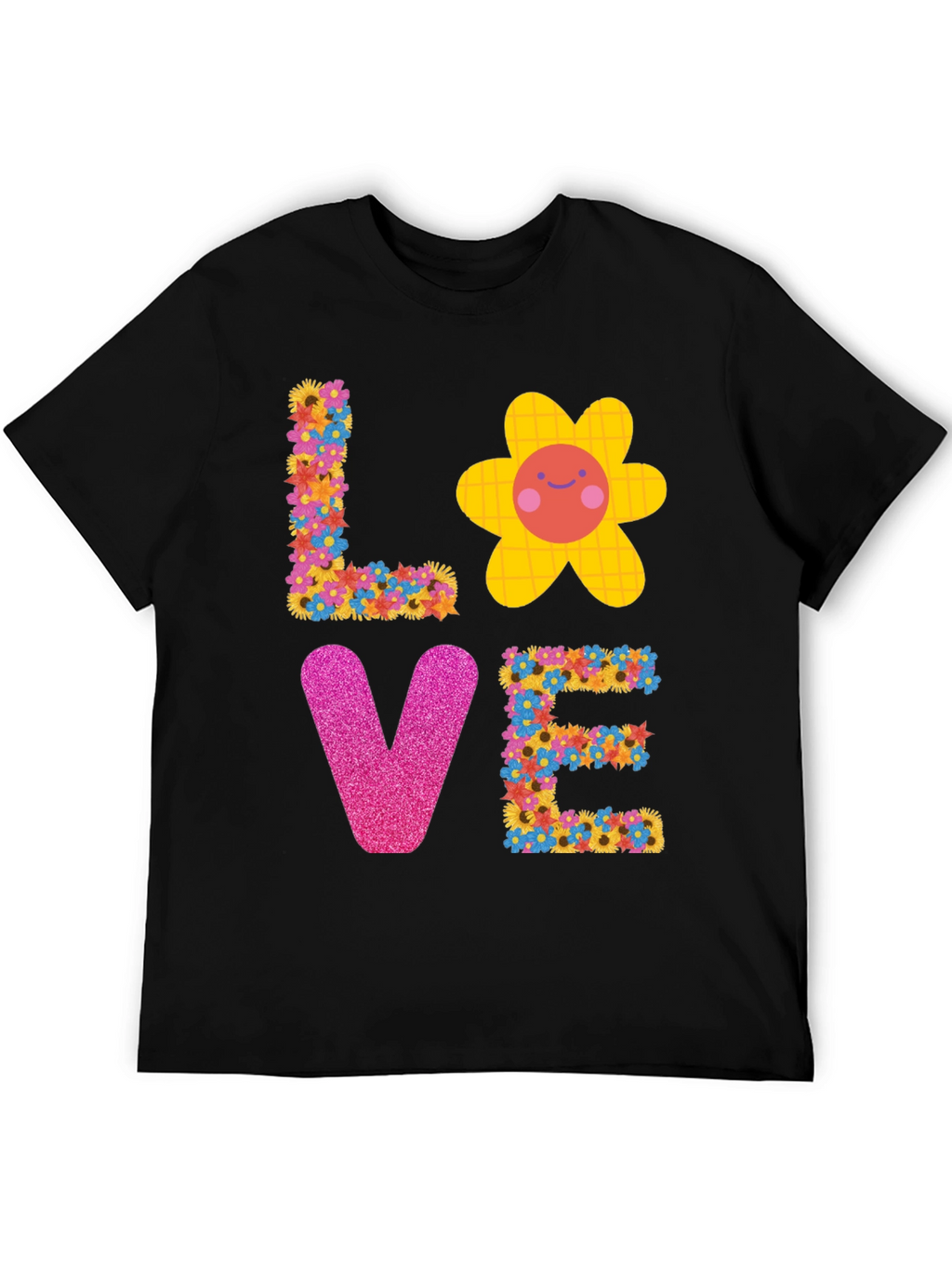 Floral LOVE Graphic Tee - Trendy Unisex T-Shirt