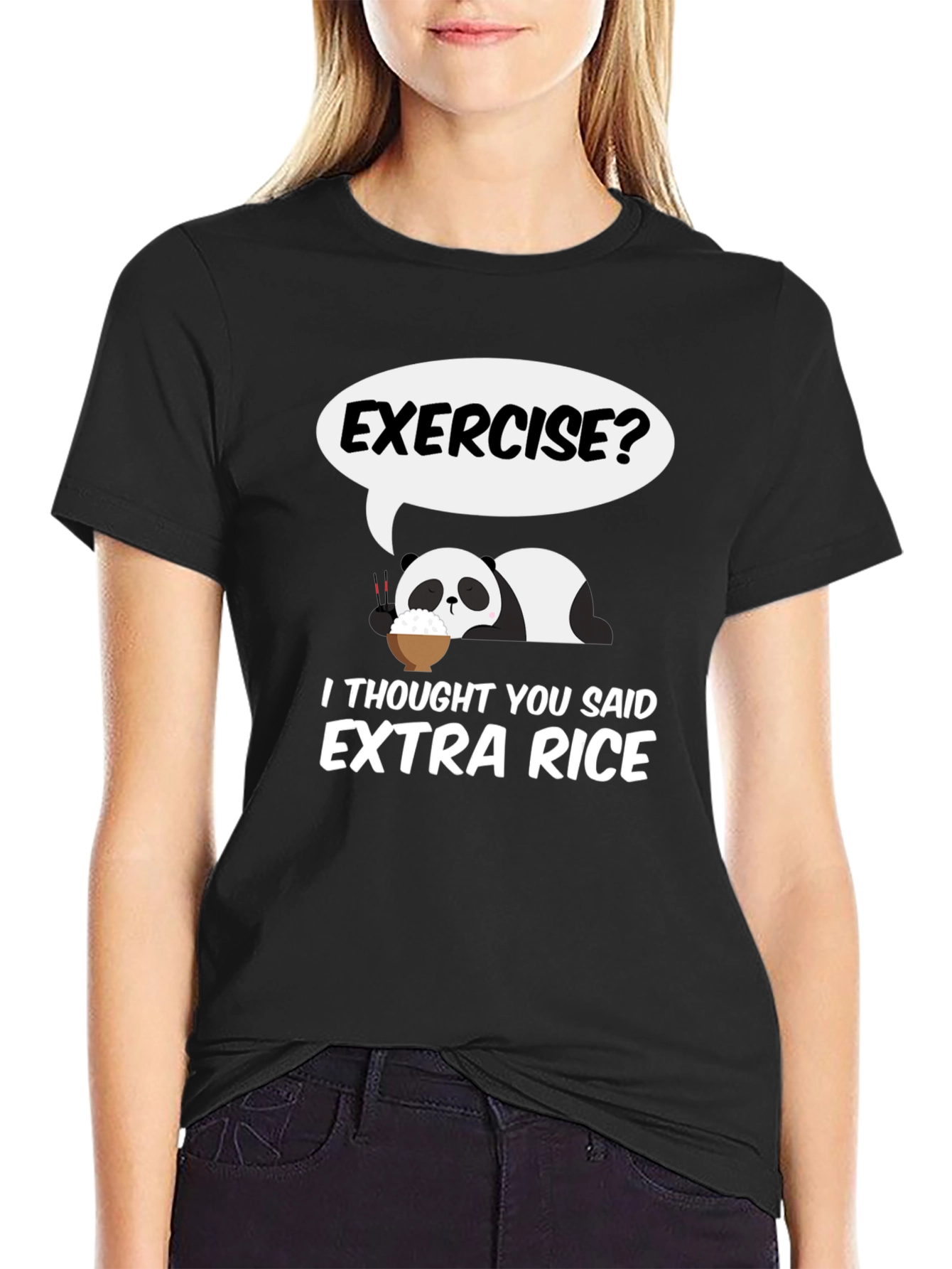 Exercise? Extra Rice Panda Graphic Tee