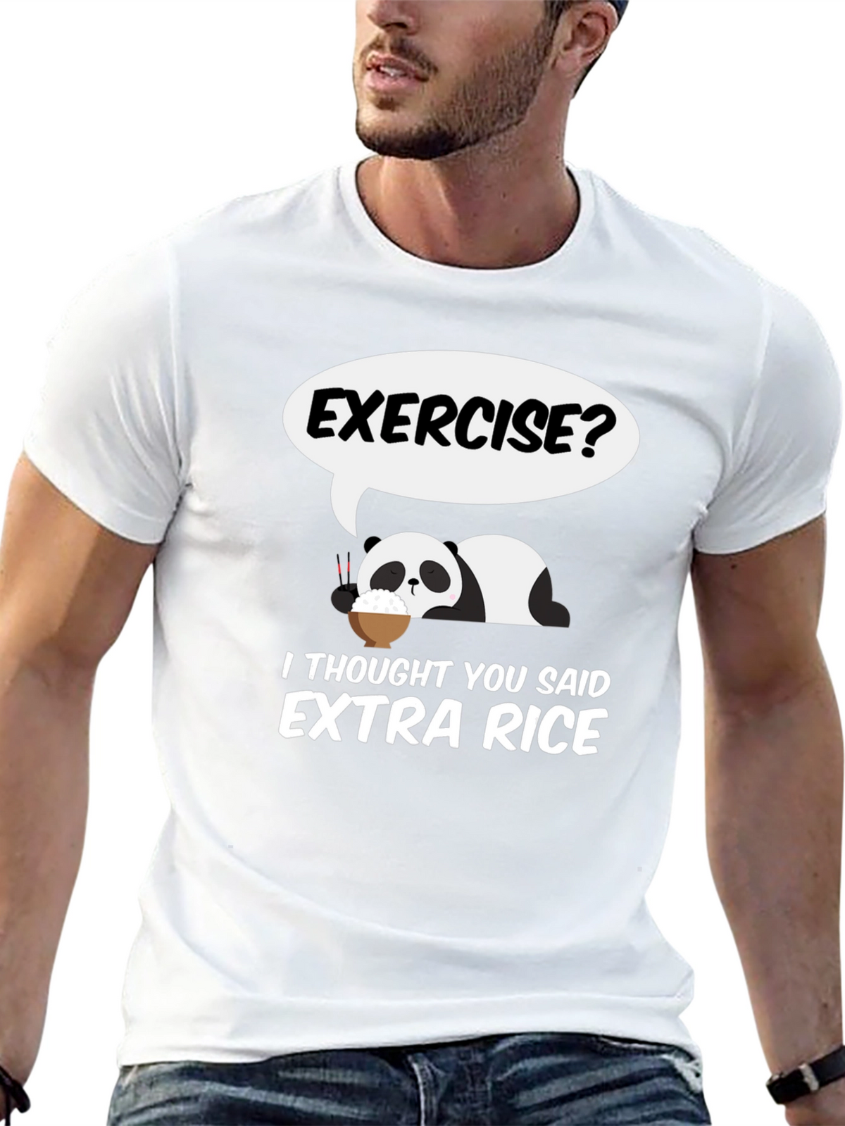Exercise? Extra Rice Panda Graphic Tee