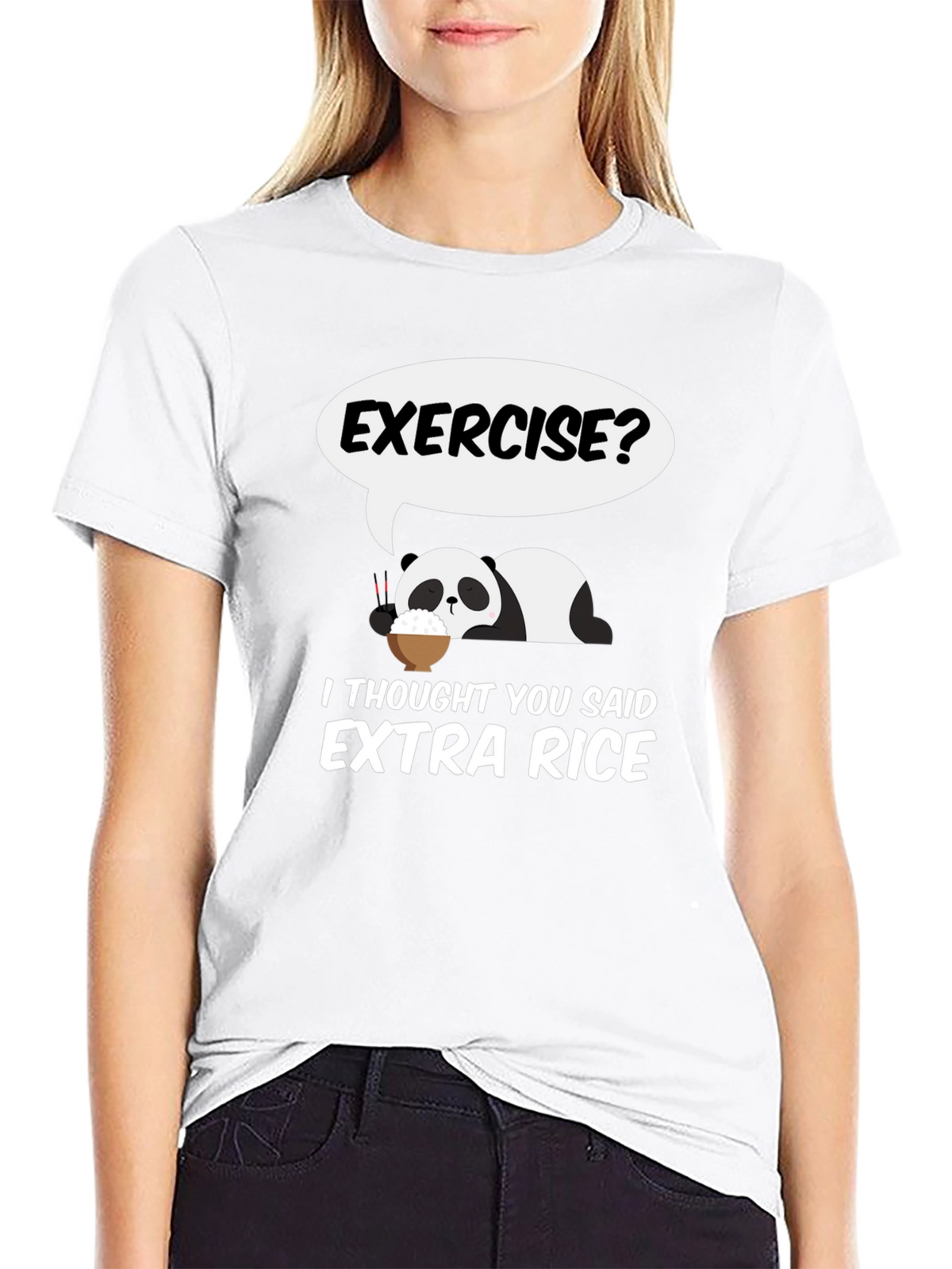 Exercise? Extra Rice Panda Graphic Tee