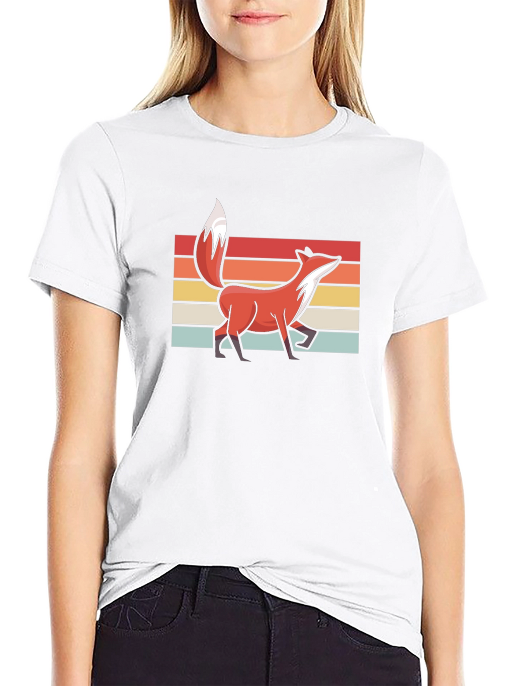Retro Fox Graphic Tee - Stylish Black T-Shirt