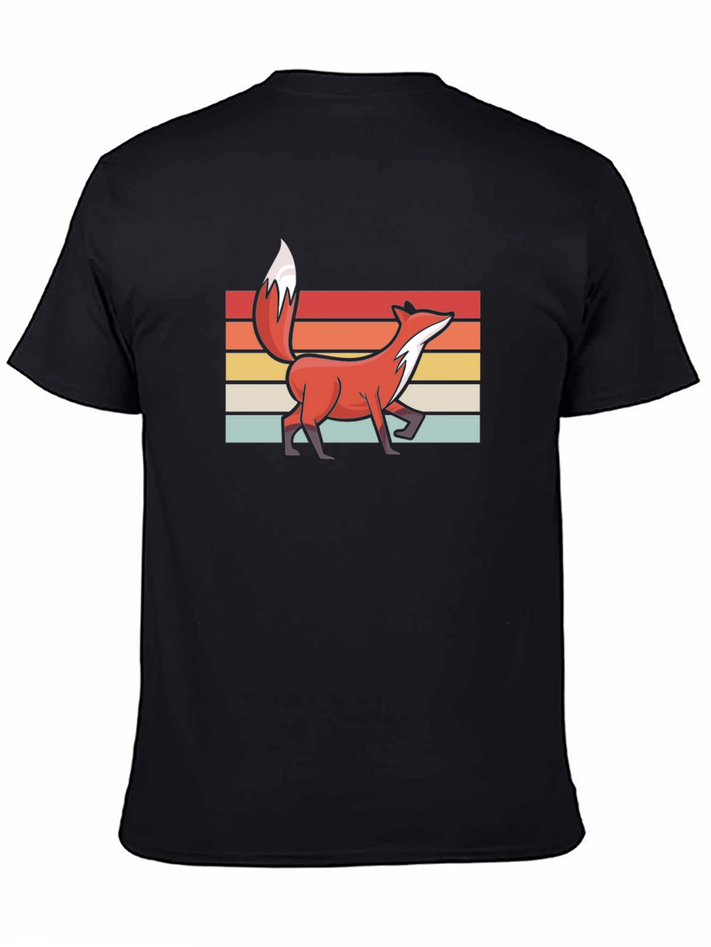 Retro Fox Graphic Tee - Stylish Black T-Shirt