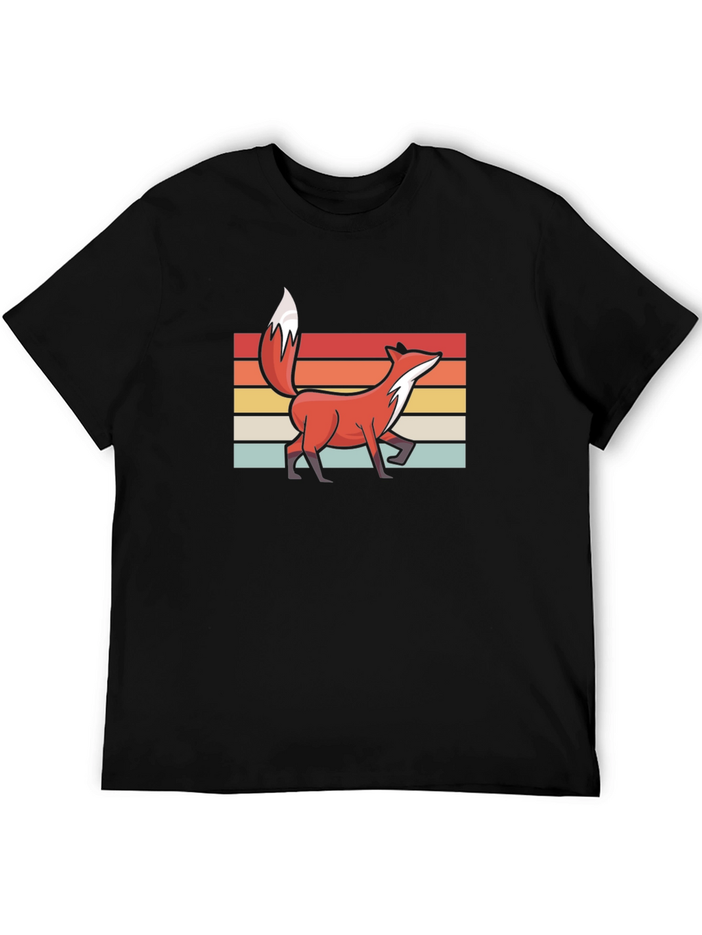 Retro Fox Graphic Tee - Stylish Black T-Shirt